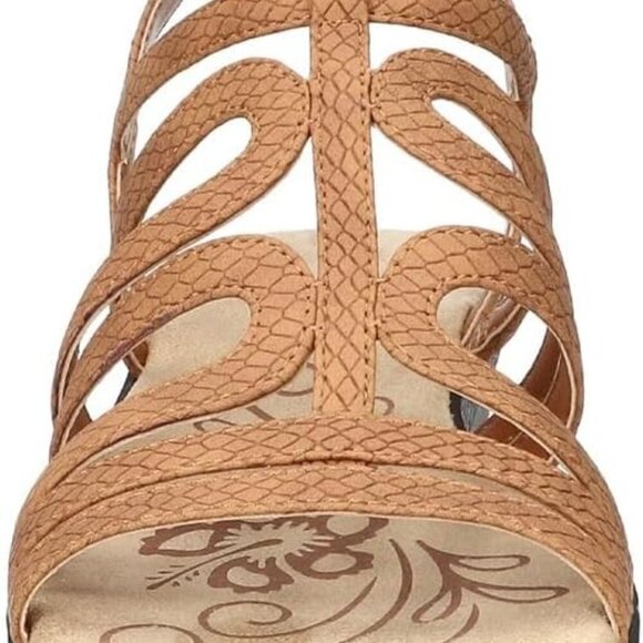 Women's Daylily Flat Sandal Tan Matte Snake Size 11 Wide Gladiator Style - Picture 5 of 6